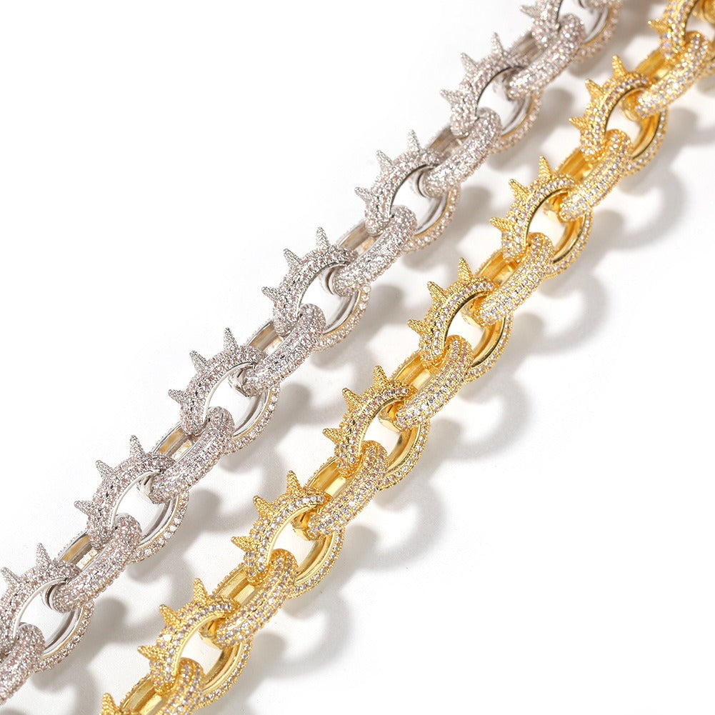 Collier à maillons pointus inspiré de Playboi Carti, chaîne de rappeur