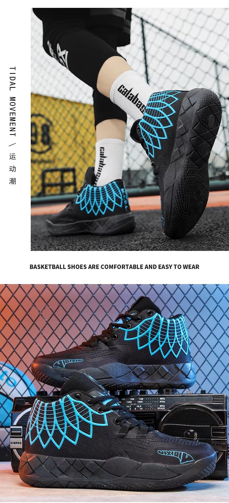 VVS Spark Hochleistungs-Basketballschuhe für drinnen und draußen – Verbesserter Halt und Dämpfung