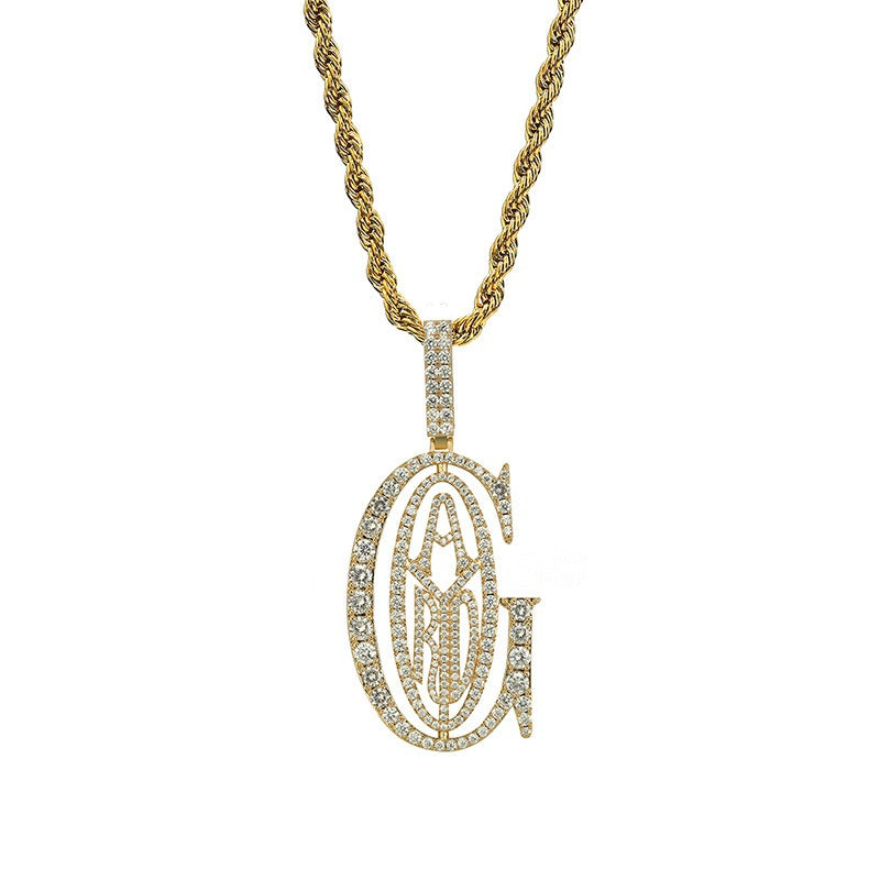 Von Tyga inspirierte Goyard-Anhänger-Halskette, Rapper-Kette