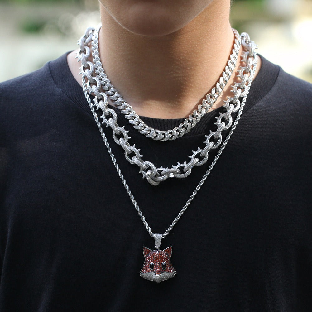 Collier à maillons pointus inspiré de Playboi Carti, chaîne de rappeur