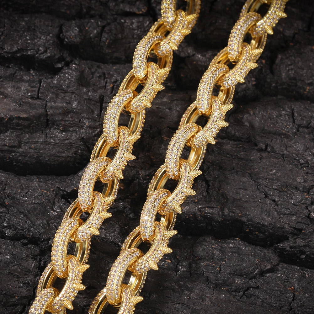 Collier à maillons pointus inspiré de Playboi Carti, chaîne de rappeur