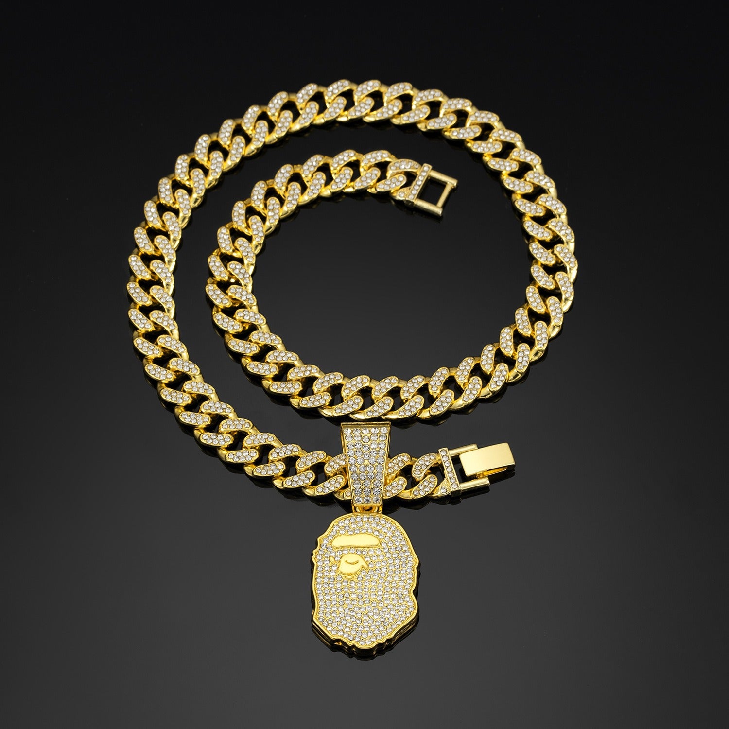 BG BAPE-inspirierte Anhänger Halskette Rapper Kette
