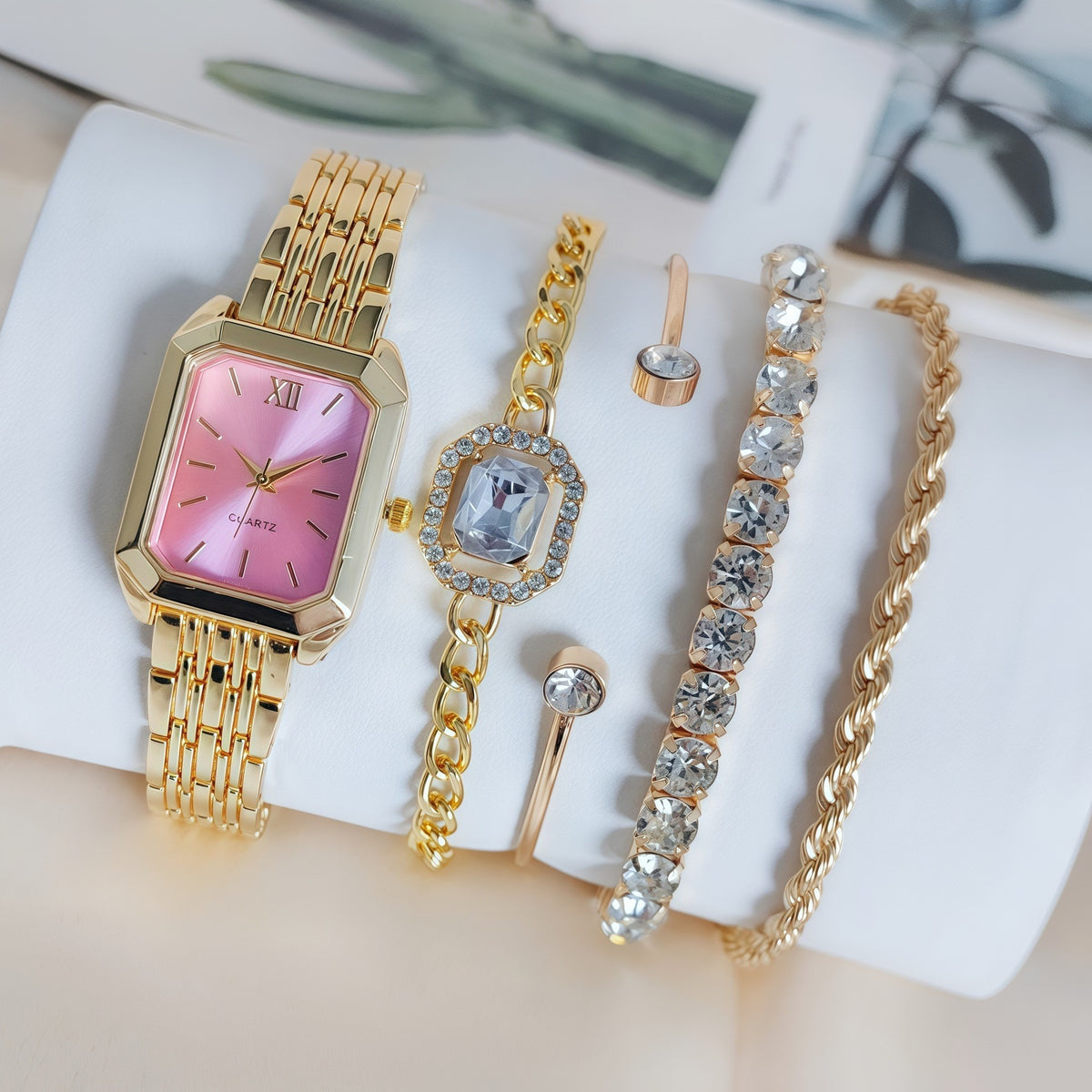 Bling Klassische Quadratische Damenuhr