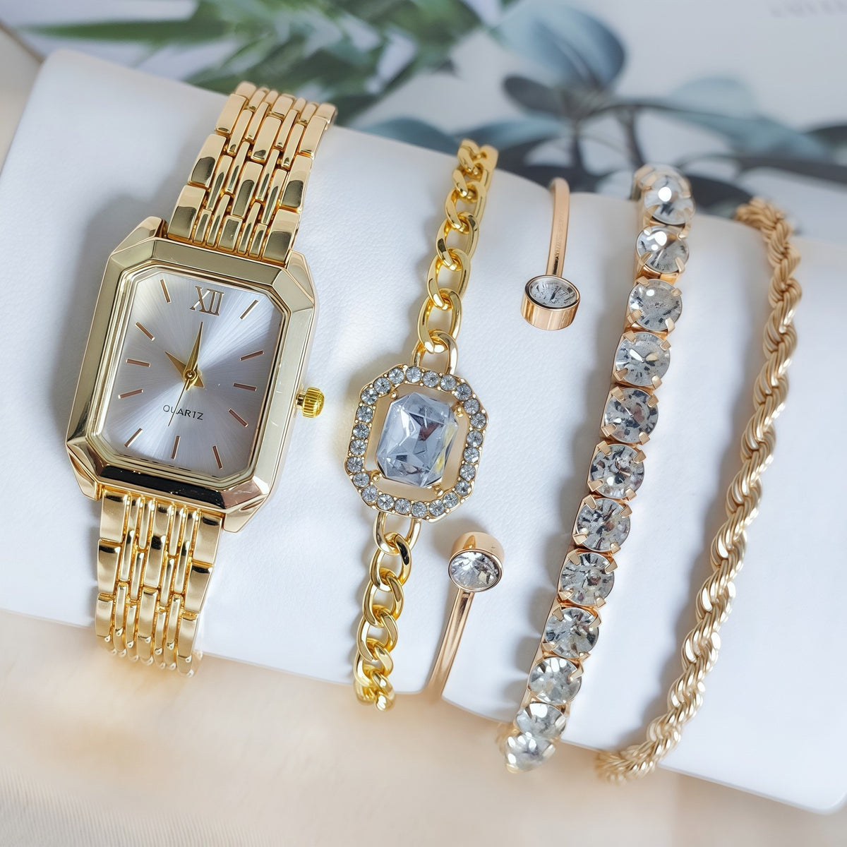 Bling Klassische Quadratische Damenuhr