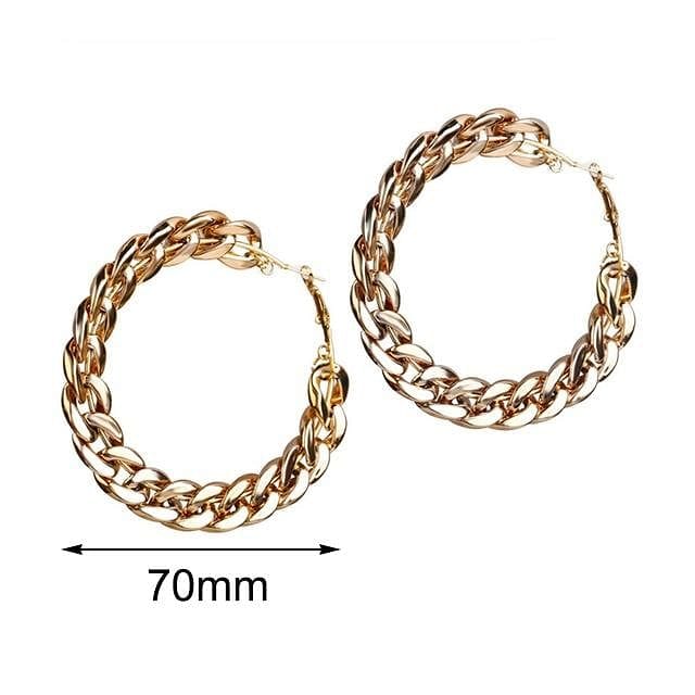 Jewelhery hip hop jewelry Gold 70mm Vintage Cuban Hoop Earrings