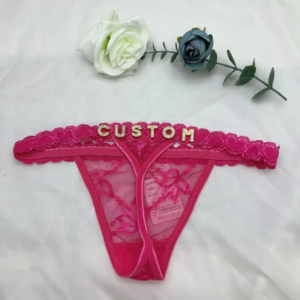 Custom Letter Thong Panties with Personalized Name