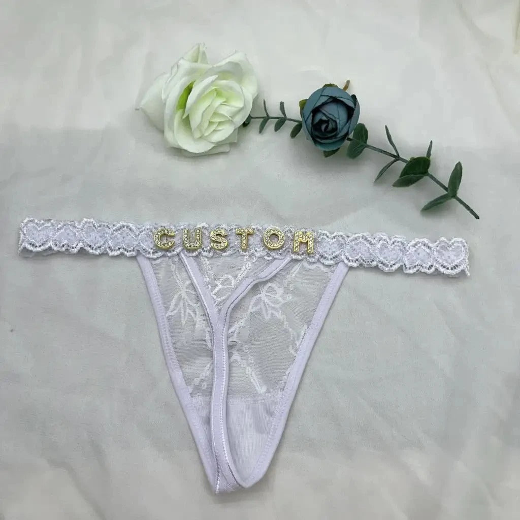 Custom Letter Thong Panties with Personalized Name