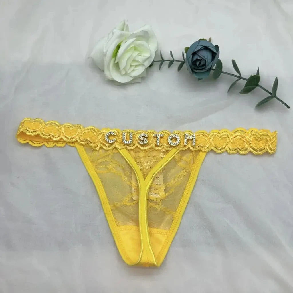 Custom Letter Thong Panties with Personalized Name