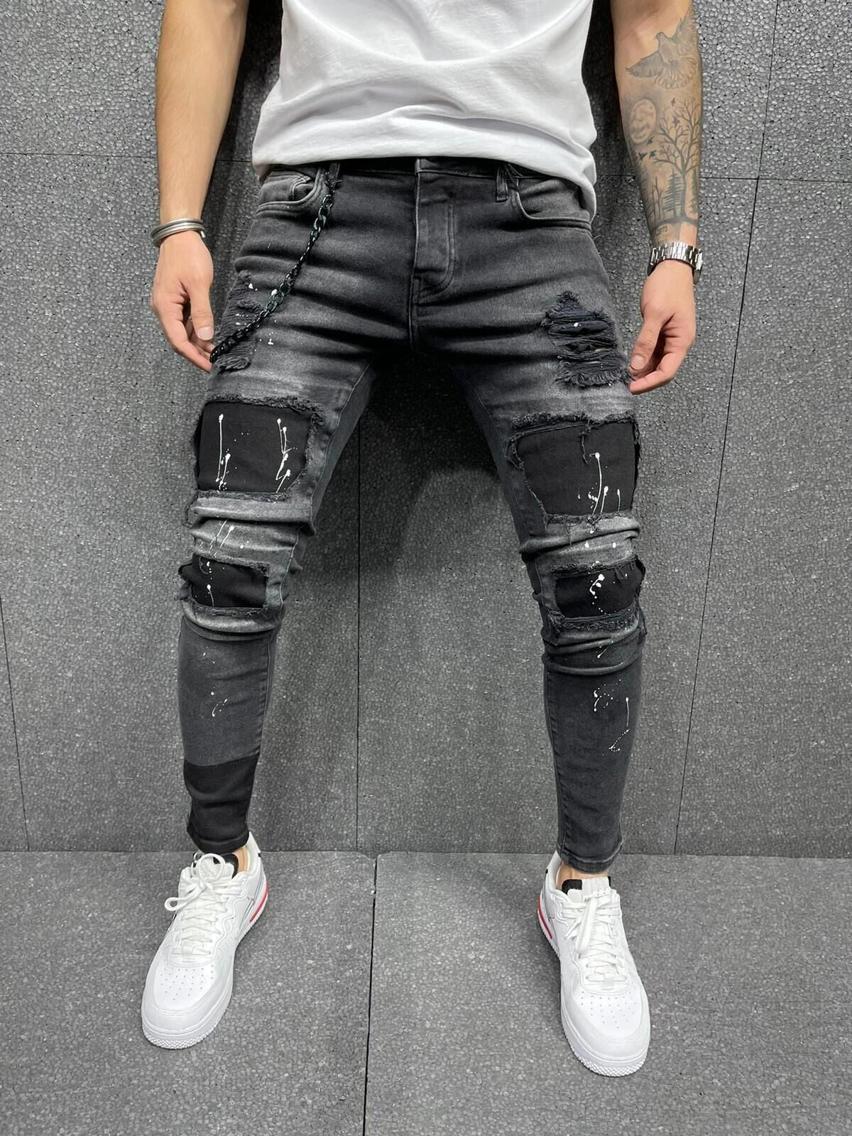 Zerrissene Röhrenjeans „Roca“