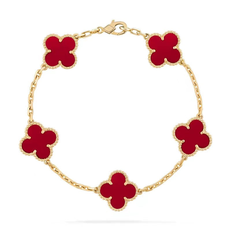 Alhambra-Armband mit Kleeblattmotiv – 18 Karat Gold und 925er Sterlingsilber