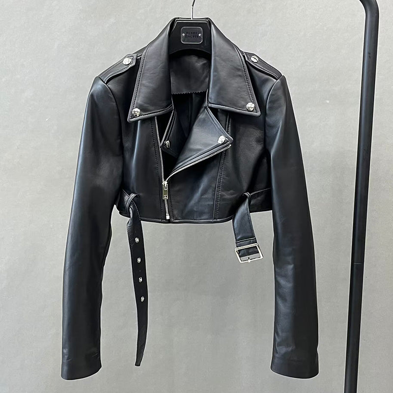 VVS Kate Sheep Leather Cropped Bomber Jacket