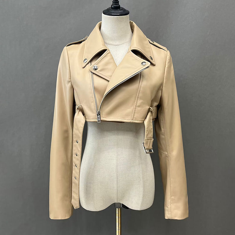 VVS Kate Sheep Leather Cropped Bomber Jacket