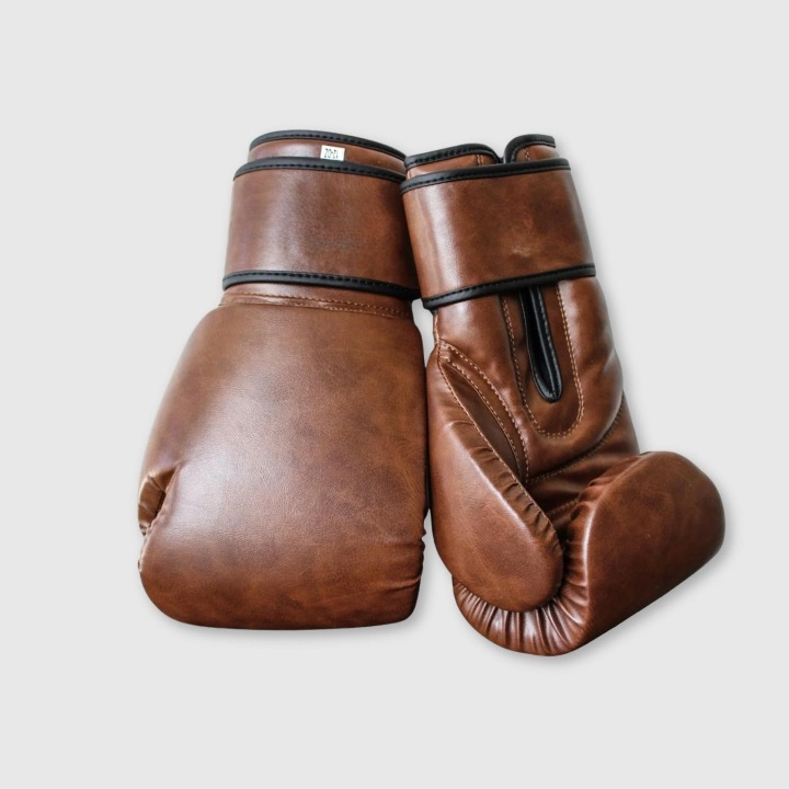 Retro Vintage Boxhandschuhe aus braunem Leder