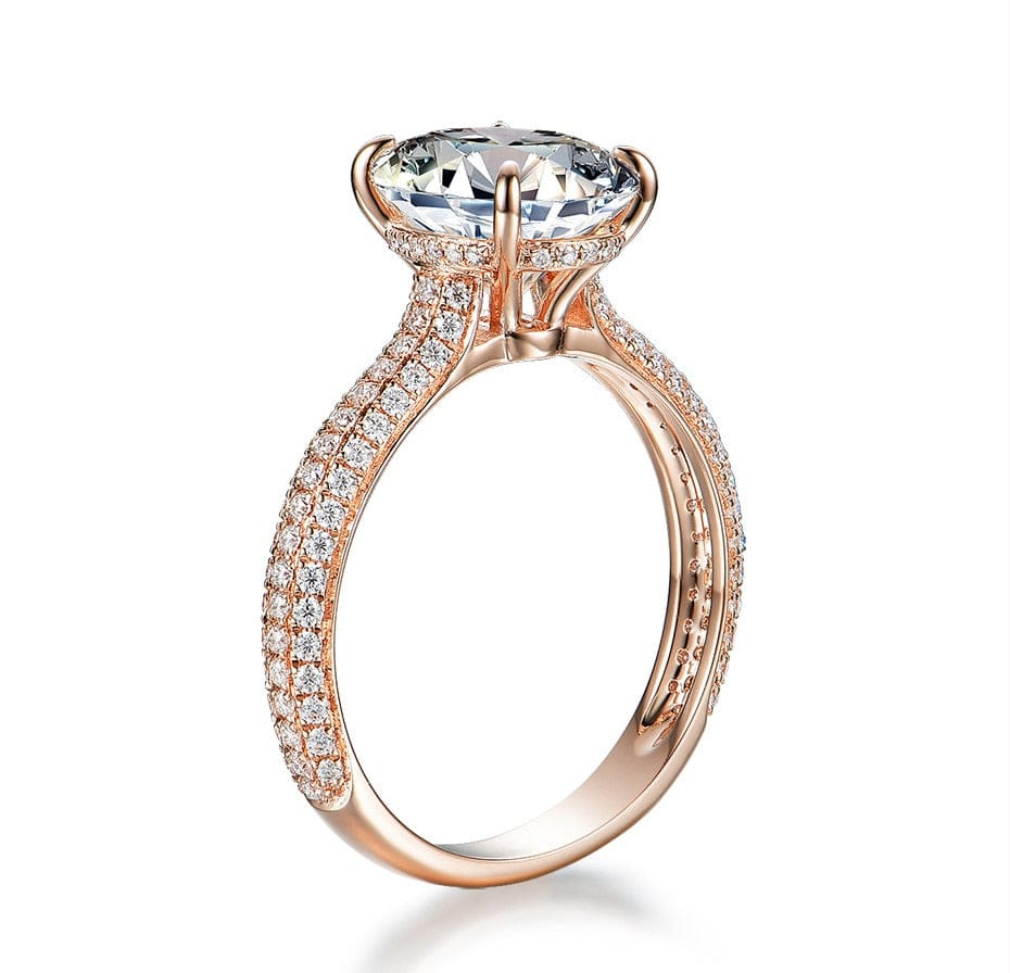 VVS Jewelry hip hop jewelry 10K Solid Rose Gold 5CT VVS Moissanite Engagement Ring