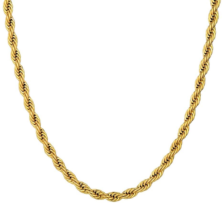 VVS Jewelry hip hop jewelry 14k Gold 316L Stainless Steel Rope Chain