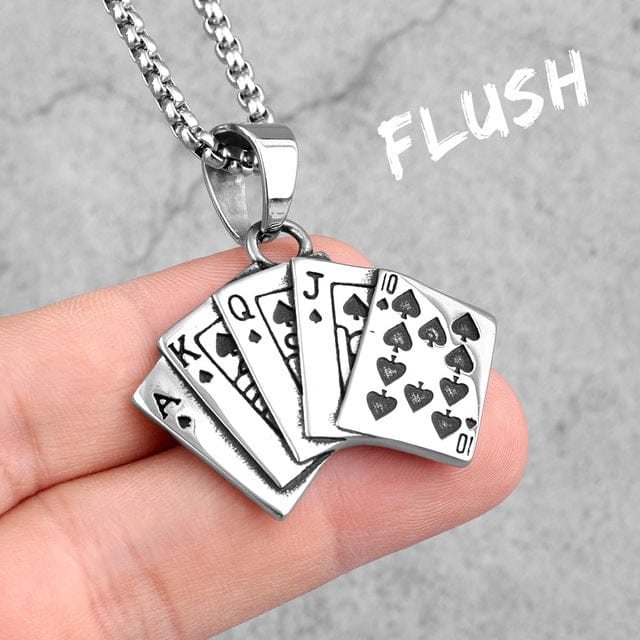 VVS Jewelry hip hop jewelry 24" Poker Card Pendant Necklace