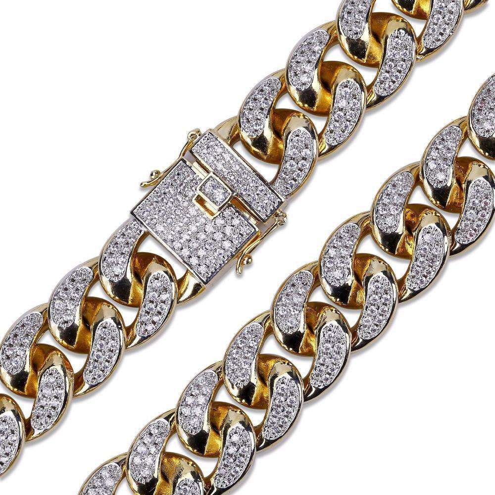 VVS Jewelry hip hop jewelry 24k Gold Plated/Silver Miami Cuban Chain Bracelet