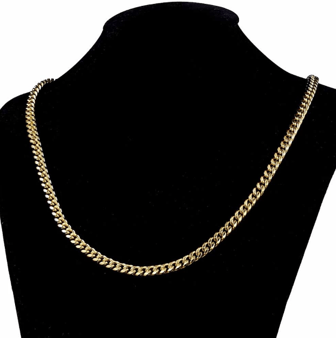 VVS Jewelry hip hop jewelry 5MM Stainless Steel Miami Cuban Chain + FREE bracelet