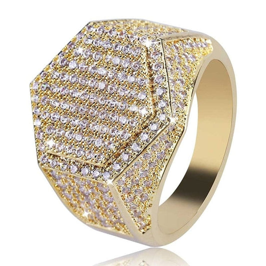 VVS Jewelry hip hop jewelry 7 / Gold Gold/Silver Poly Geometric Ring