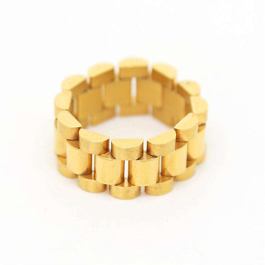VVS Jewelry hip hop jewelry 8 / Gold Gold/Silver Watch Band Ring