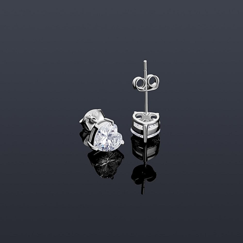 VVS Jewelry hip hop jewelry 925 Sterling Silver 0.1-1 VVS Carat Heart Moissanite Stud Earrings