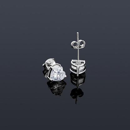 VVS Jewelry hip hop jewelry 925 Sterling Silver 0.1-1 VVS Carat Heart Moissanite Stud Earrings