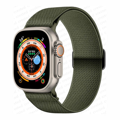 VVS Jewelry hip hop jewelry Army Green / 38mm 40mm 41mm Adjustable Watch Band Scrunchie Strap