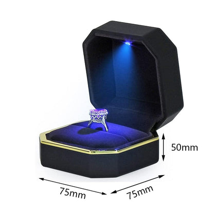 VVS Jewelry hip hop jewelry Black Black LED Jewelry Ring Box