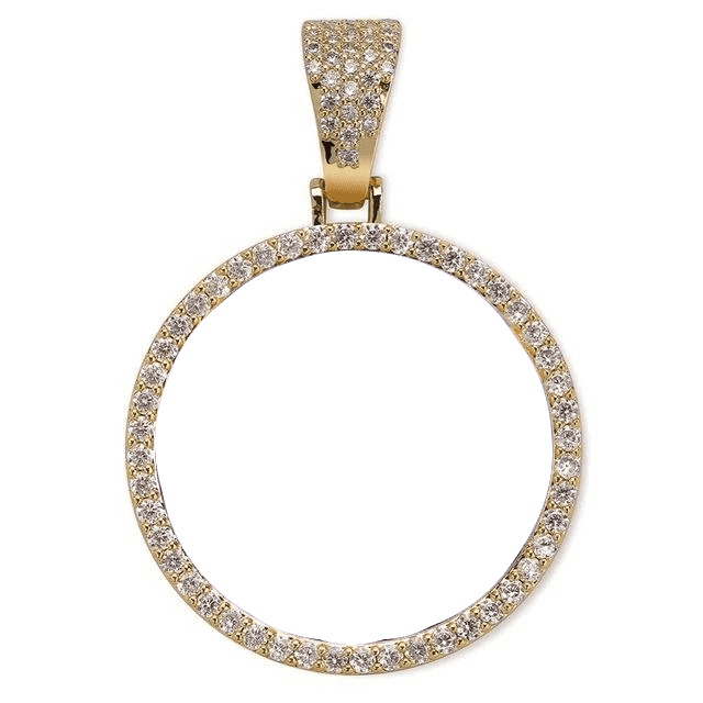 VVS Jewelry hip hop jewelry Circle / Gold / 18 inch Rope Chain VVS Jewelry Custom Photo Pendant