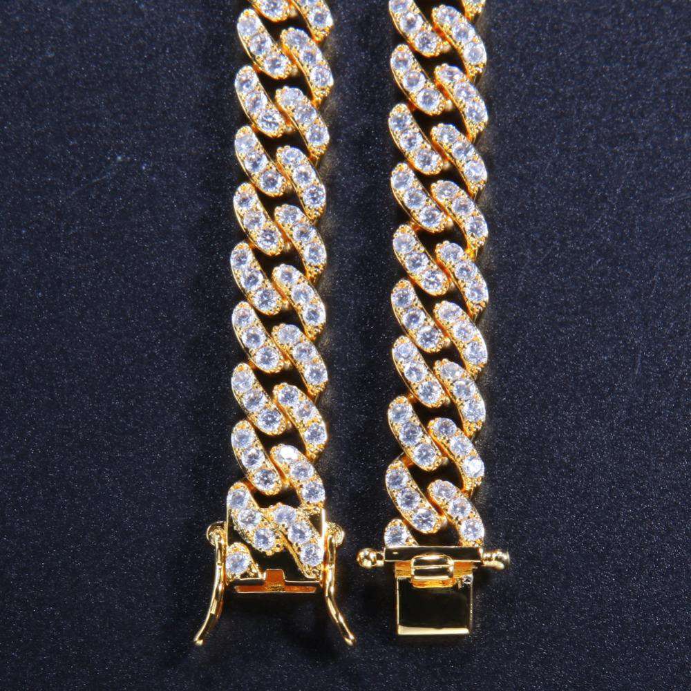 VVS Jewelry hip hop jewelry Cuban 9mm Micro Pave Ultra Bling Women's Cuban Link Chain