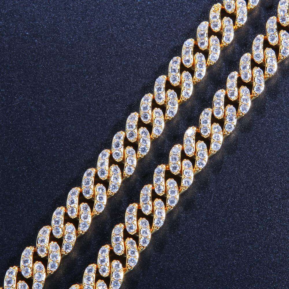 VVS Jewelry hip hop jewelry Cuban 9mm Micro Pave Ultra Bling Women's Cuban Link Chain