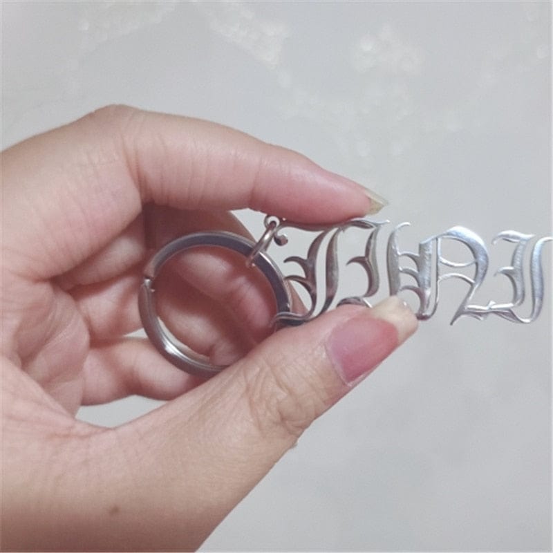 VVS Jewelry hip hop jewelry Custom Cursive Name Keychain