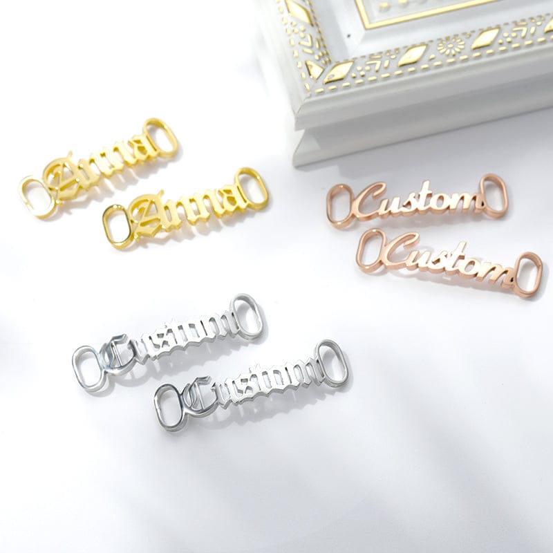 VVS Jewelry hip hop jewelry Custom Name Shoe Buckles Shoelace Decoration Charm (2-pack set)