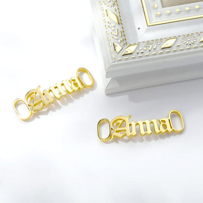 VVS Jewelry hip hop jewelry Custom Name Shoe Buckles Shoelace Decoration Charm (2-pack set)