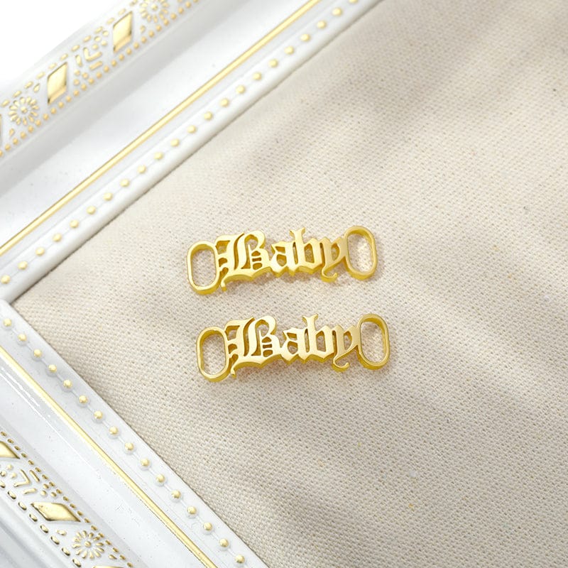 VVS Jewelry hip hop jewelry Custom Name Shoe Buckles Shoelace Decoration Charm (2-pack set)