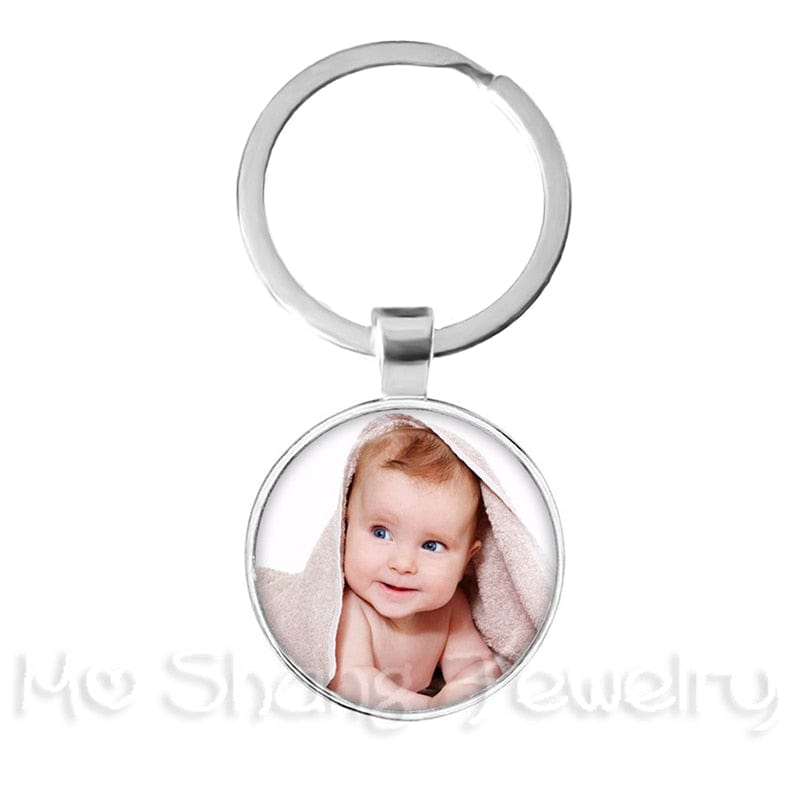 VVS Jewelry hip hop jewelry Custom Photo Baby Keychain with Charms