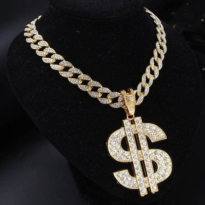 VVS Jewelry hip hop jewelry Dibs Big Dollar Cuban Choker Set