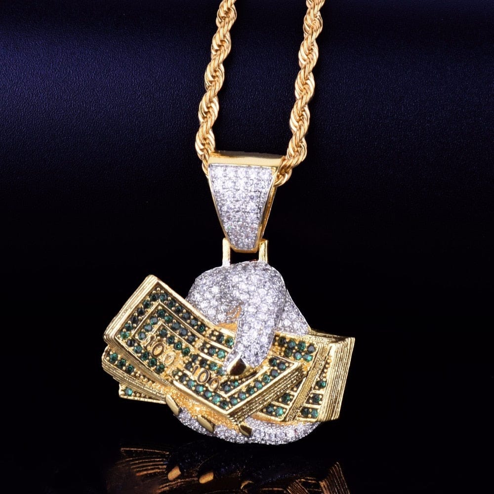 VVS Jewelry hip hop jewelry Dollar on hand Pendant Necklace