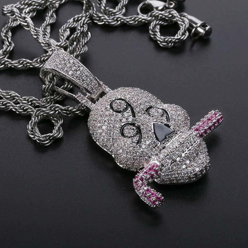 VVS Jewelry hip hop jewelry Fully Iced 999 Skull Pendant Chain