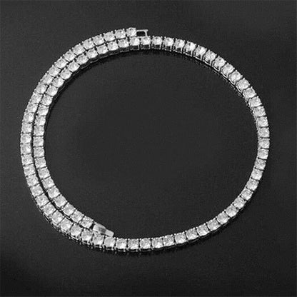 VVS Jewelry hip hop jewelry Gold/Silver 5mm Micro Pave Tennis Chain + Tennis Bracelet + FREE Watch Bundle