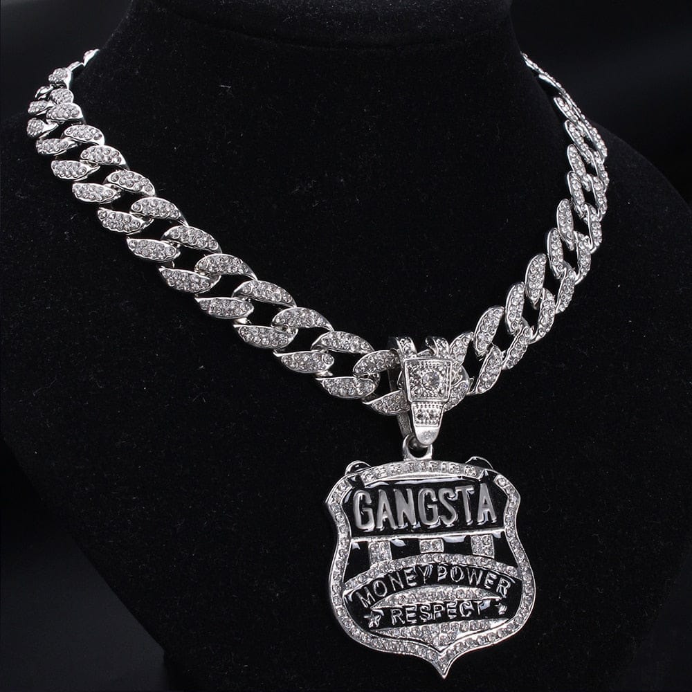 VVS Jewelry hip hop jewelry Gold/Silver Gangsta Bling Cuban Choker Set