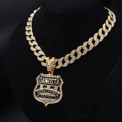 VVS Jewelry hip hop jewelry Gold/Silver Gangsta Bling Cuban Choker Set