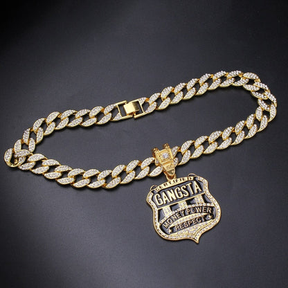 VVS Jewelry hip hop jewelry Gold/Silver Gangsta Bling Cuban Choker Set