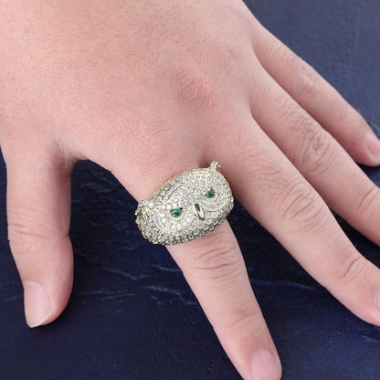 VVS Jewelry hip hop jewelry Iced Out Boss Owl Ring