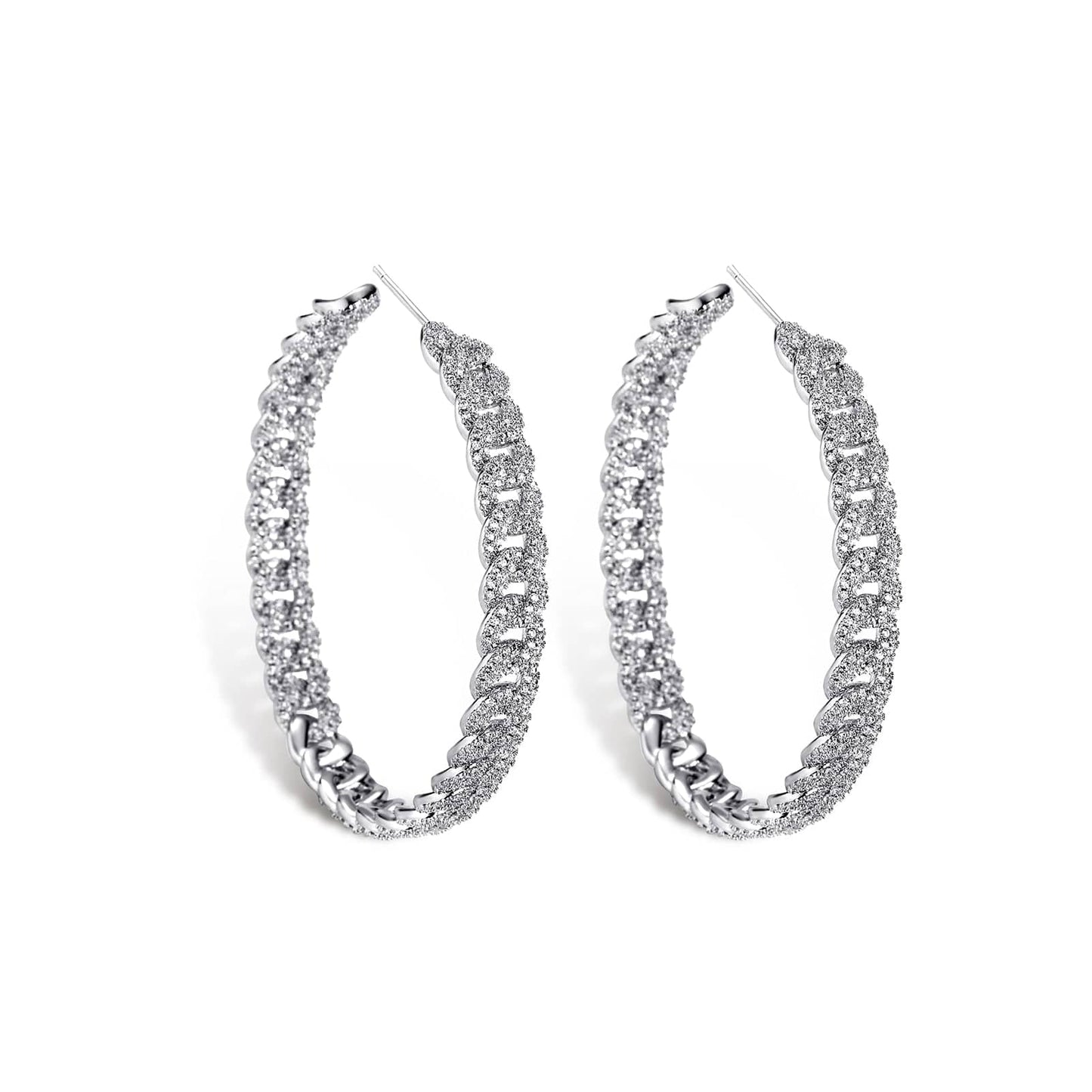 VVS Jewelry hip hop jewelry Iced Out Minimalist Miami Cuban Hoop Earrings