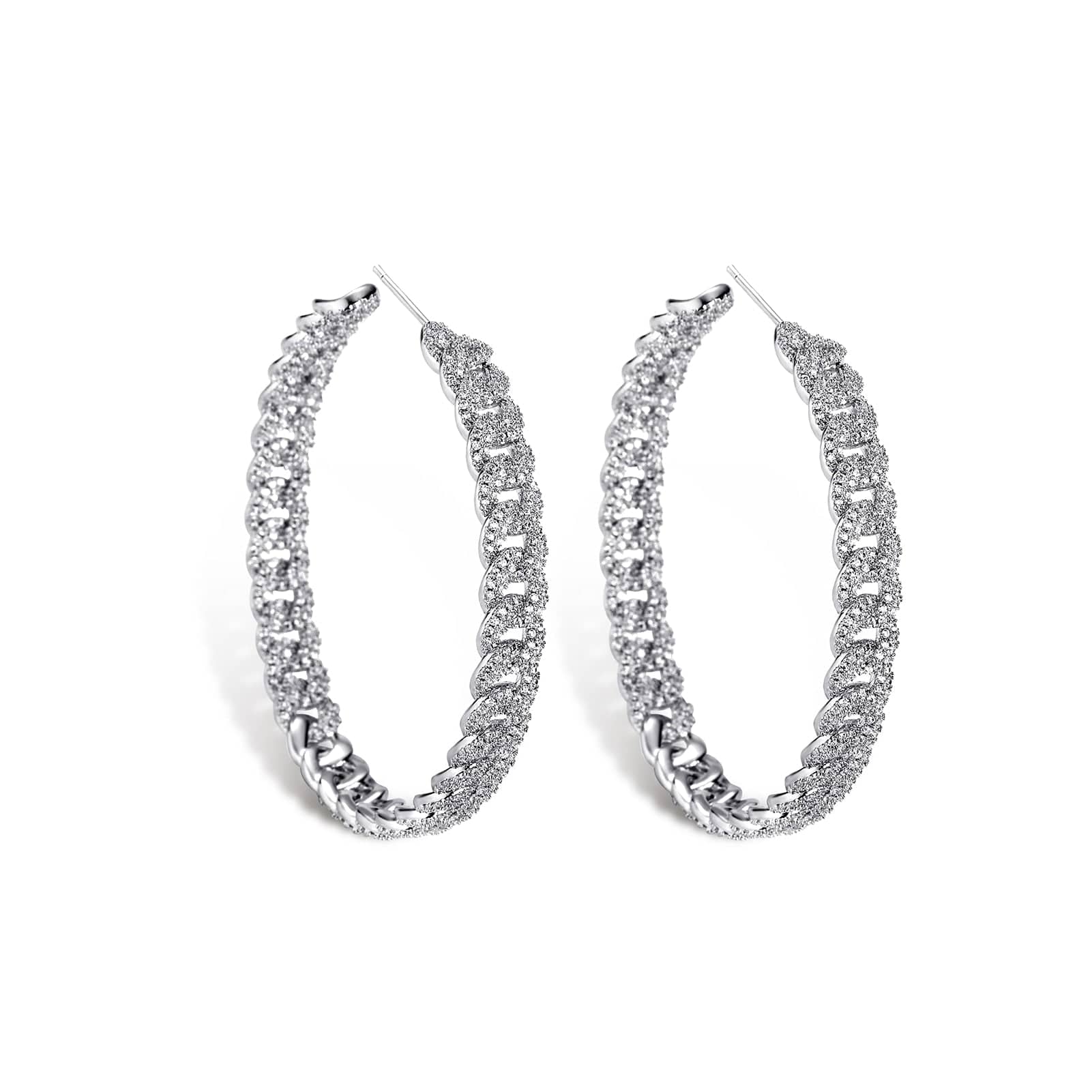 VVS Jewelry hip hop jewelry Iced Out Minimalist Miami Cuban Hoop Earrings