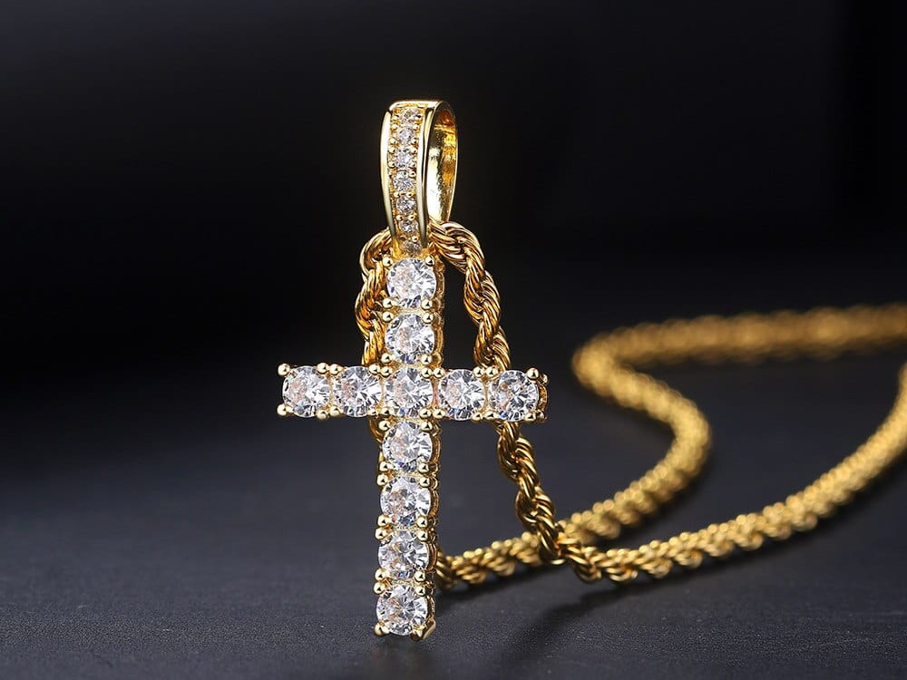 VVS Jewelry hip hop jewelry Icy Kid's Cross Pendant Necklace