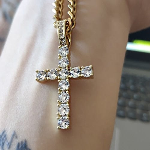 VVS Jewelry hip hop jewelry Icy Kid's Cross Pendant Necklace