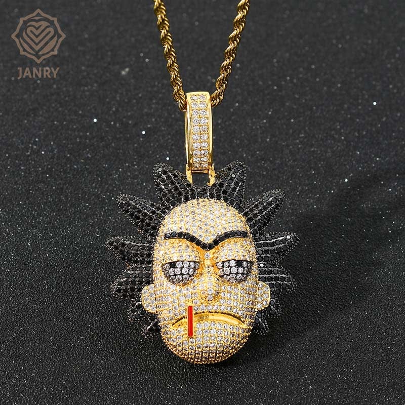 VVS Jewelry hip hop jewelry Icy Rick & Morty Pendant Chain