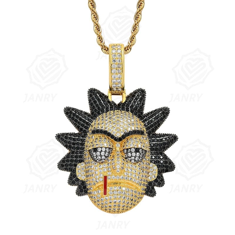 VVS Jewelry hip hop jewelry Icy Rick & Morty Pendant Chain